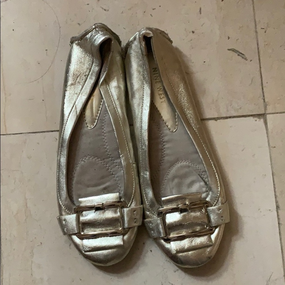 Gold loafers